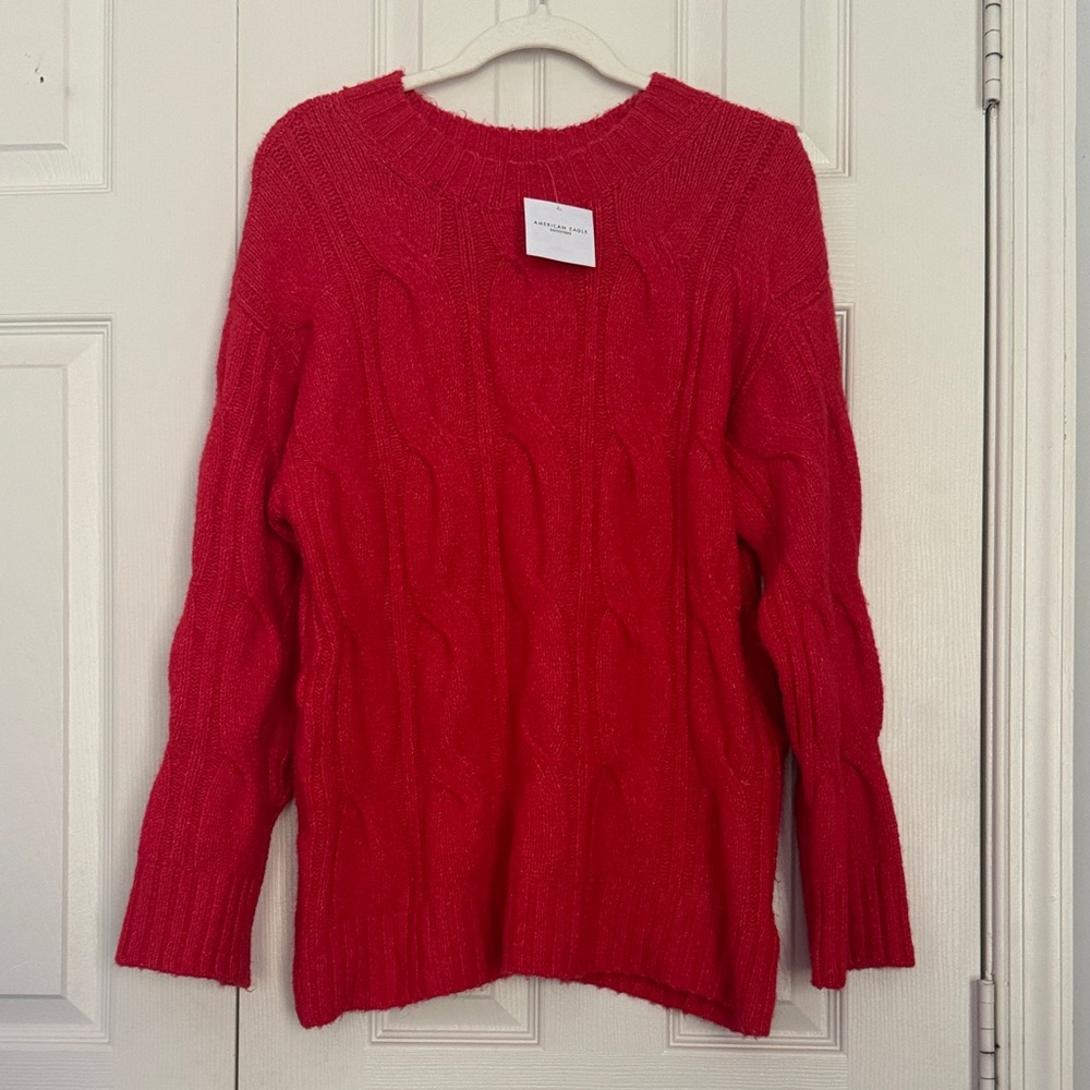 Red Cable Knit Sweater